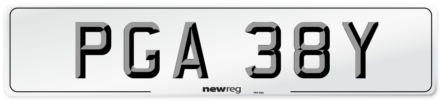 PGA 38Y Number Plate from New Reg
